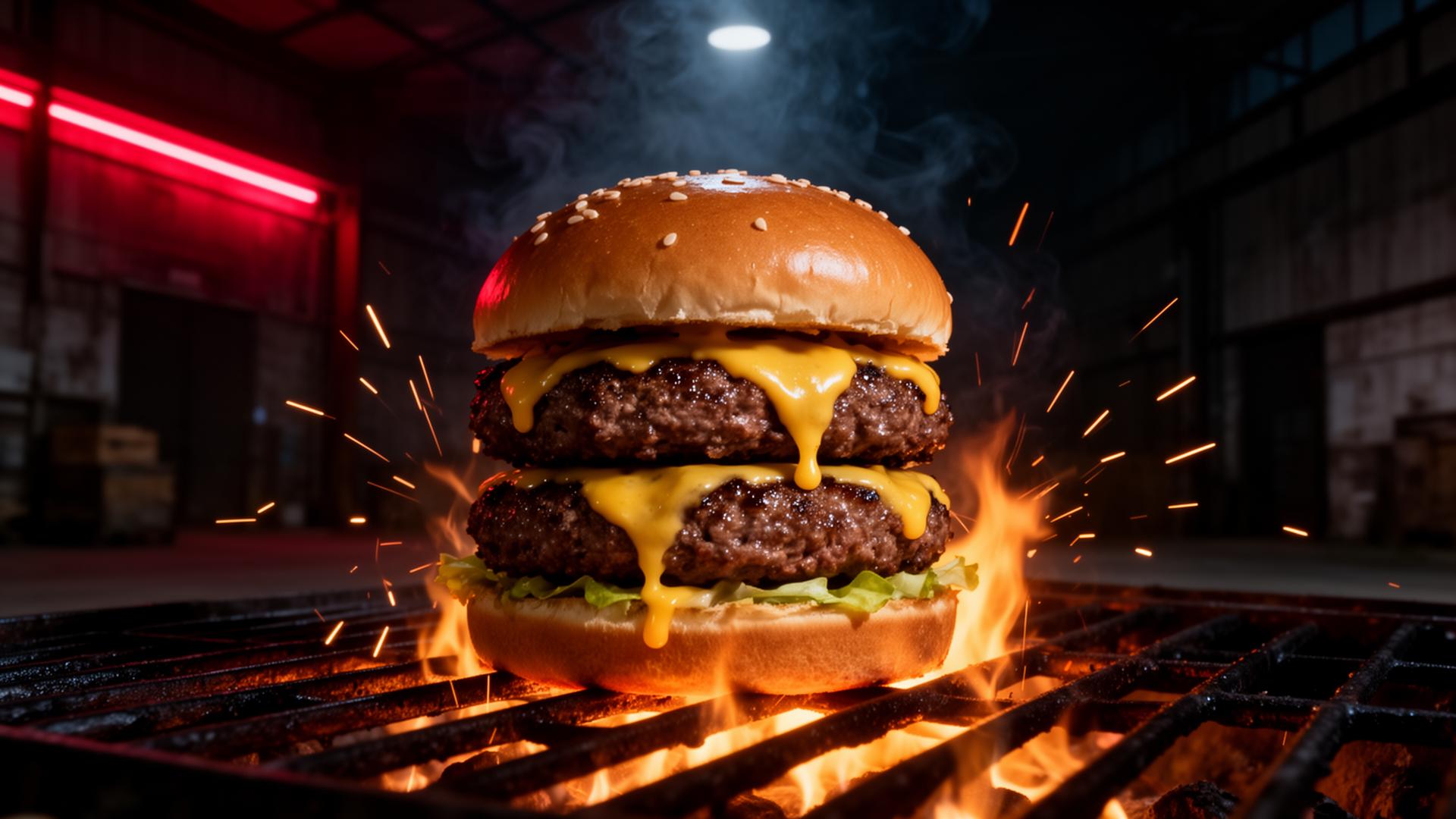Flame-grilled smash burger